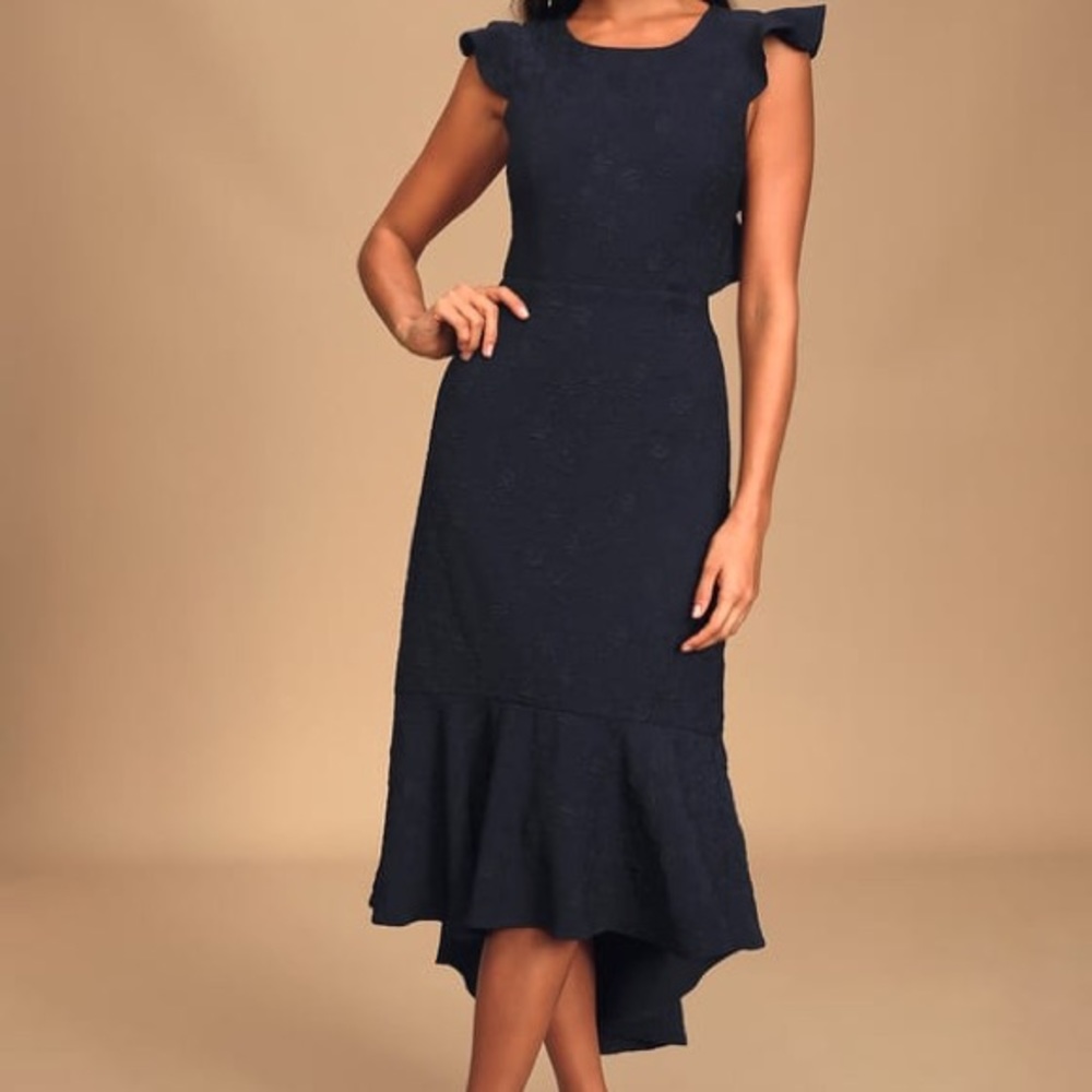 Lulu's Sophisticated Soiree Jacquard Dress